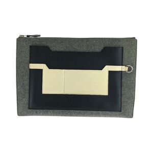 Hermes Tout Doux Felt Veau Epsom Clutch Bag